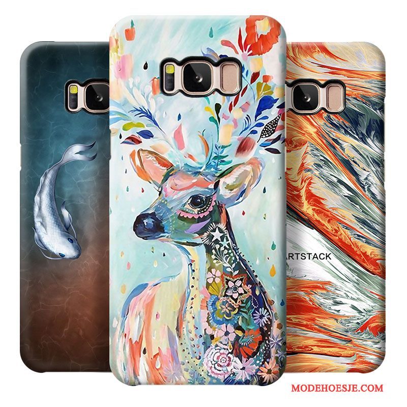 Hoesje Samsung Galaxy S8 Kleur Hard Schrobben, Hoes Samsung Galaxy S8 Scheppend Anti-falltelefoon