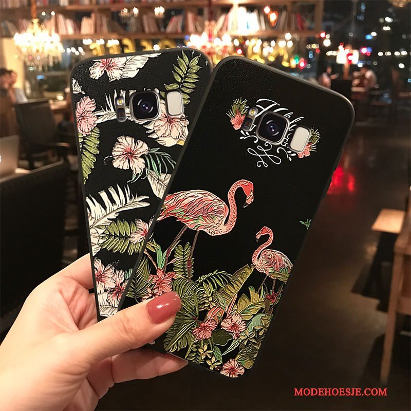 Hoesje Samsung Galaxy S8+ Kleur Telefoon Vogel, Hoes Samsung Galaxy S8+ Siliconen Bloemen Hanger