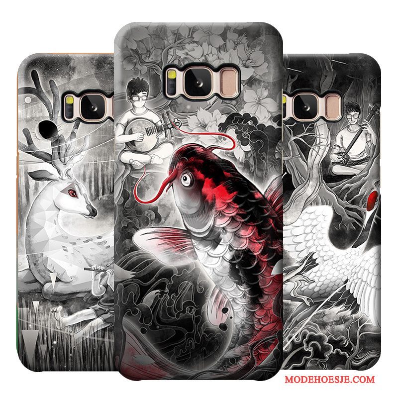 Hoesje Samsung Galaxy S8 Kunsttelefoon, Hoes Samsung Galaxy S8 Chinese Stijl Zwart