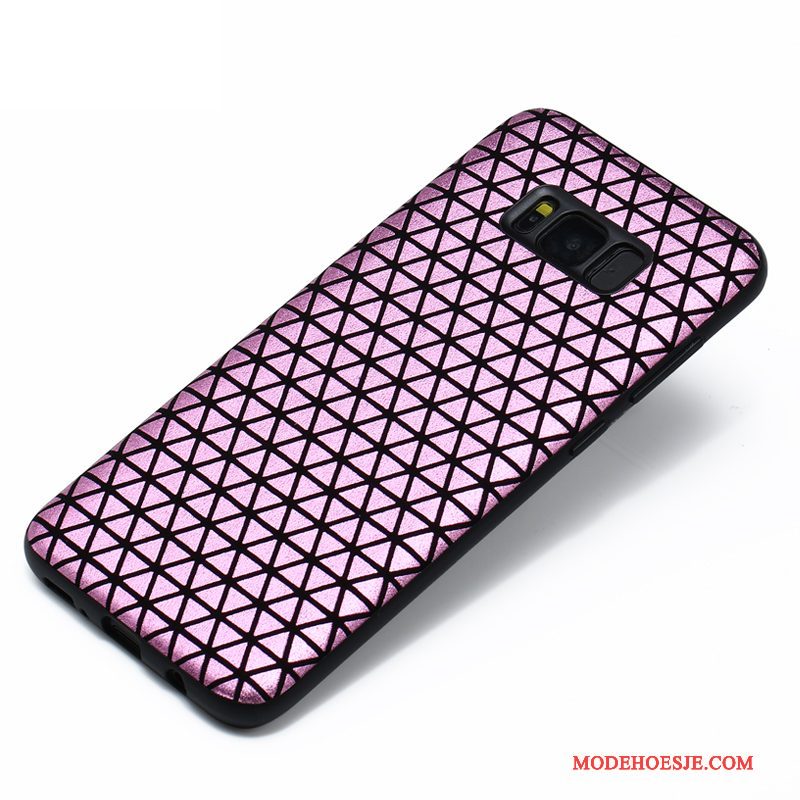 Hoesje Samsung Galaxy S8+ Leer Purper Trend, Hoes Samsung Galaxy S8+ Luxe Achterkleptelefoon