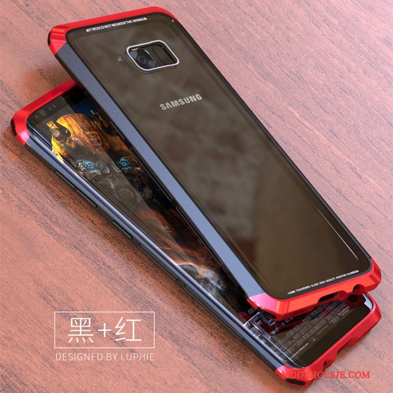 Hoesje Samsung Galaxy S8+ Metaal Anti-fall Achterklep, Hoes Samsung Galaxy S8+ Zakken Rood Persoonlijk