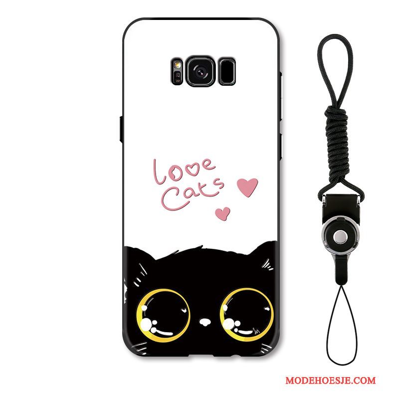 Hoesje Samsung Galaxy S8 Scheppend Mooie Wit, Hoes Samsung Galaxy S8 Spotprent Kat Lovers