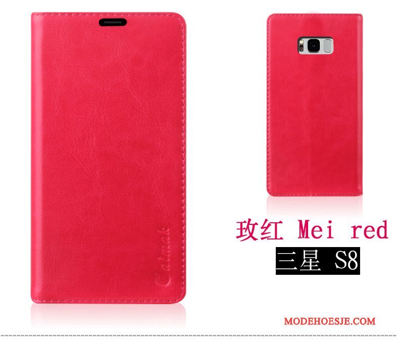 Hoesje Samsung Galaxy S8 Zacht Telefoon Rood, Hoes Samsung Galaxy S8 Zakken Anti-fall Trend