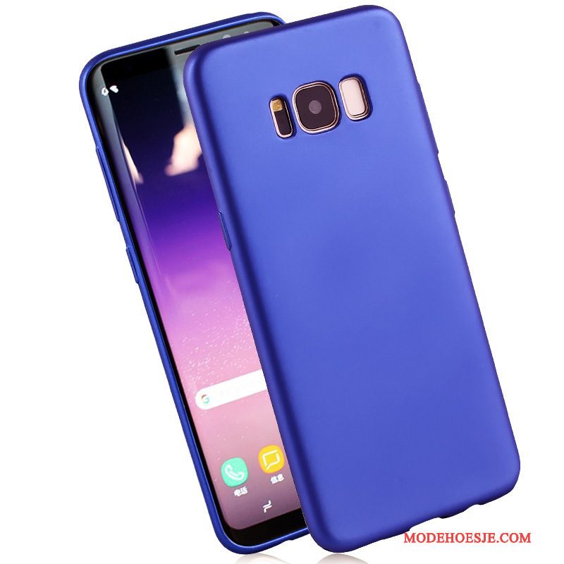 Hoesje Samsung Galaxy S8 Zakken Anti-fall Blauw, Hoes Samsung Galaxy S8 Siliconen Telefoon Hanger