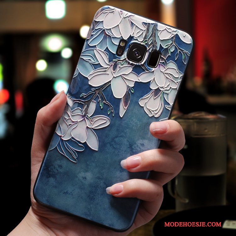 Hoesje Samsung Galaxy S8 Zakken Persoonlijktelefoon, Hoes Samsung Galaxy S8 Zacht Hanger Donkerblauw