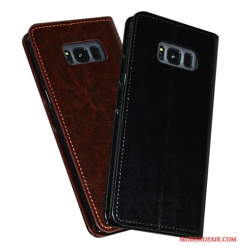 Hoesje Samsung Galaxy S8+ Zakken Zwart Bedrijf, Hoes Samsung Galaxy S8+ Leer Telefoon