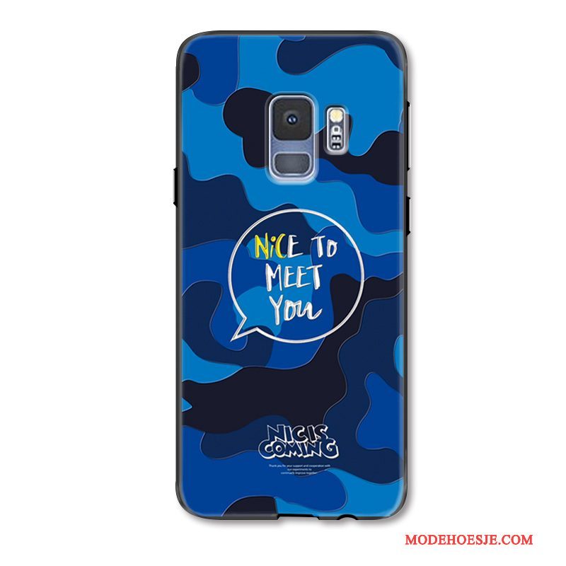 Hoesje Samsung Galaxy S9 Bescherming Anti-falltelefoon, Hoes Samsung Galaxy S9 Zakken Blauw Camouflage