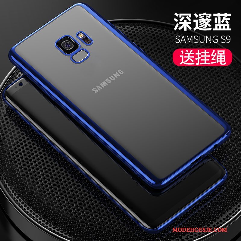 Hoesje Samsung Galaxy S9 Bescherming Doorzichtigtelefoon, Hoes Samsung Galaxy S9 Zacht Anti-fall Donkerblauw