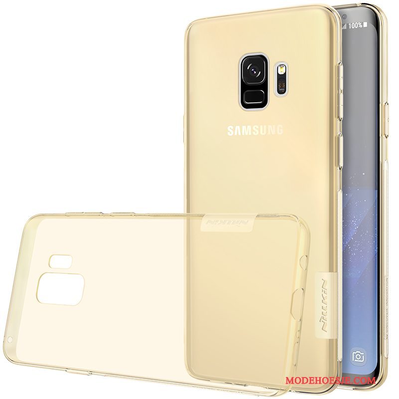 Hoesje Samsung Galaxy S9 Bescherming Goud Doorzichtig, Hoes Samsung Galaxy S9 Zacht Anti-fall