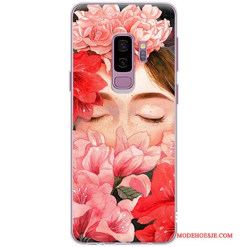 Hoesje Samsung Galaxy S9+ Bescherming Telefoon Anti-fall, Hoes Samsung Galaxy S9+ Siliconen Eenvoudige Rood