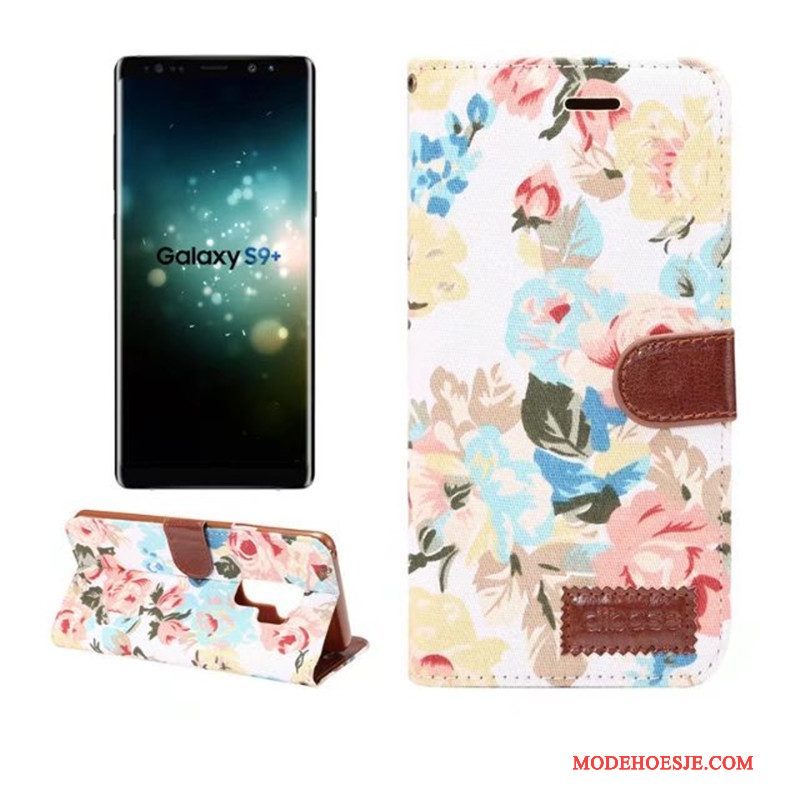 Hoesje Samsung Galaxy S9+ Folio Telefoon Kaart, Hoes Samsung Galaxy S9+ Leer