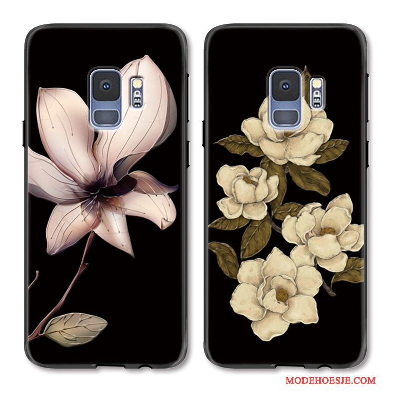 Hoesje Samsung Galaxy S9 Luxe Persoonlijk Trend, Hoes Samsung Galaxy S9 Reliëf Kunst Zwart