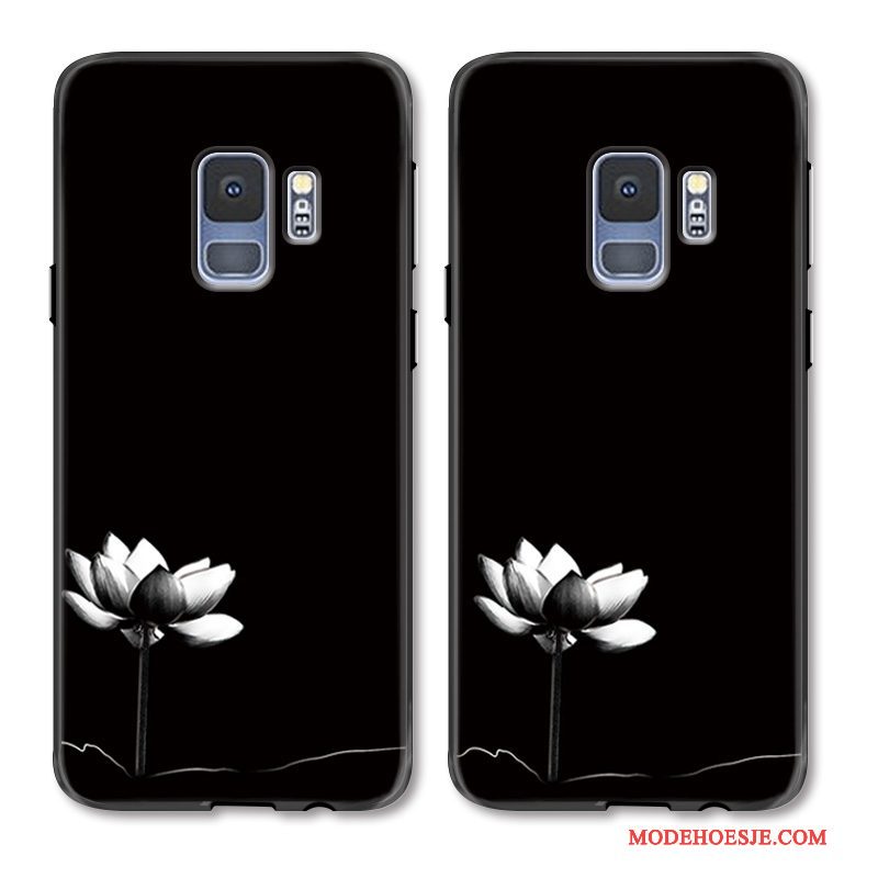 Hoesje Samsung Galaxy S9+ Reliëf Lijntelefoon, Hoes Samsung Galaxy S9+ Bescherming Bloemen Eenvoudige