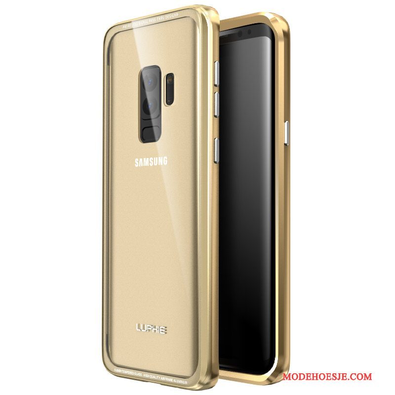 Hoesje Samsung Galaxy S9+ Scheppend Anti-fall Goud, Hoes Samsung Galaxy S9+ Metaal Telefoon Achterklep