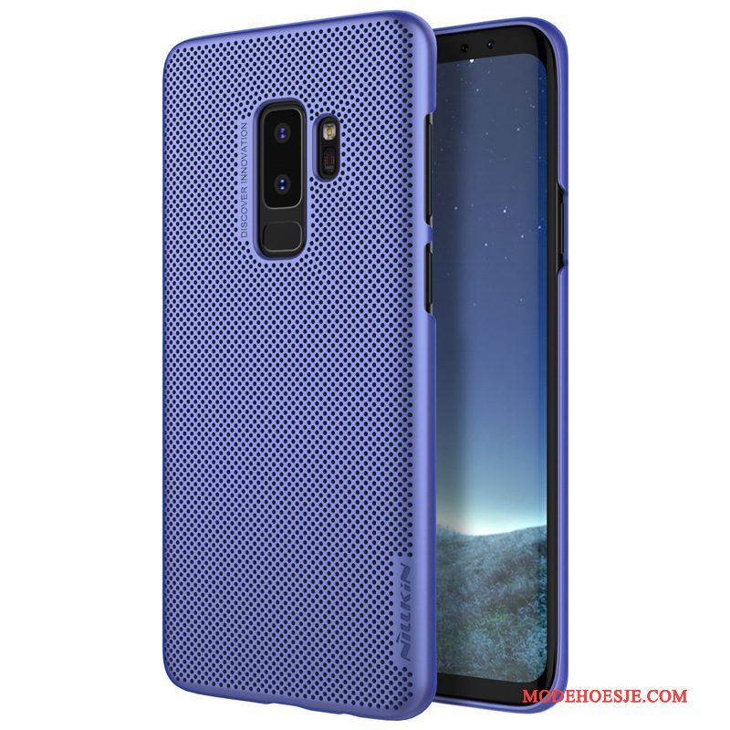 Hoesje Samsung Galaxy S9 Scheppend Eenvoudige Blauw, Hoes Samsung Galaxy S9 Bescherming Schrobben Goud