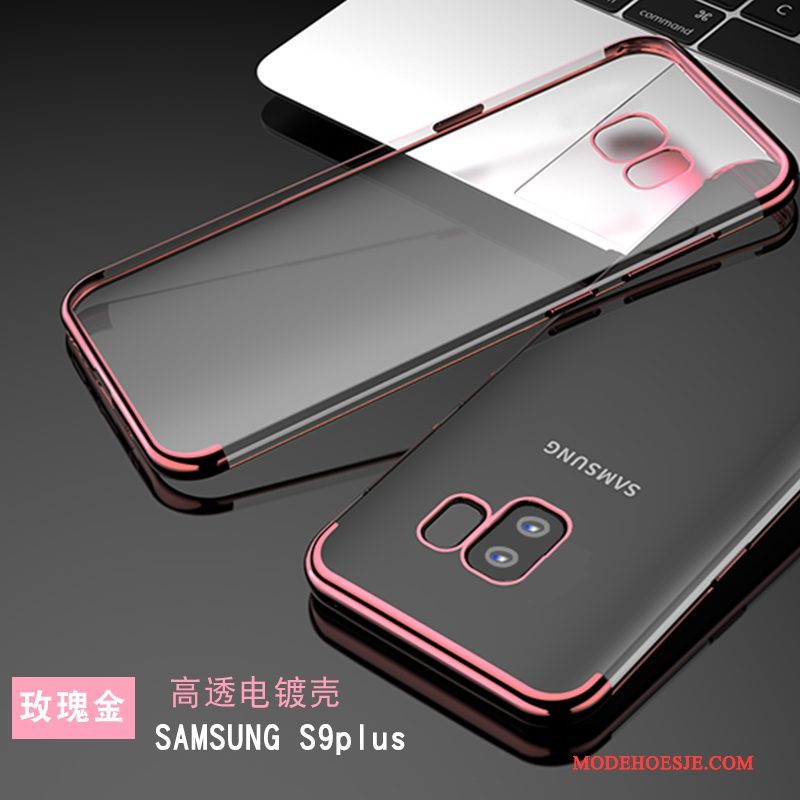 Hoesje Samsung Galaxy S9+ Siliconen Dun Anti-fall, Hoes Samsung Galaxy S9+ Zacht Persoonlijk Roze