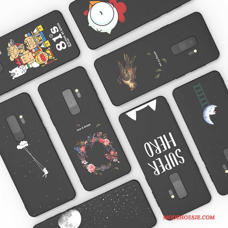 Hoesje Samsung Galaxy S9 Siliconen Zwart Schrobben, Hoes Samsung Galaxy S9 Scheppend Anti-falltelefoon