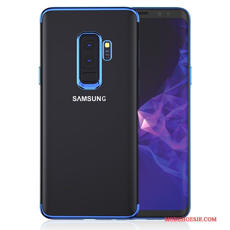 Hoesje Samsung Galaxy S9 Zacht Trendy Merk Dun, Hoes Samsung Galaxy S9 Zakken Donkerblauw Doorzichtig