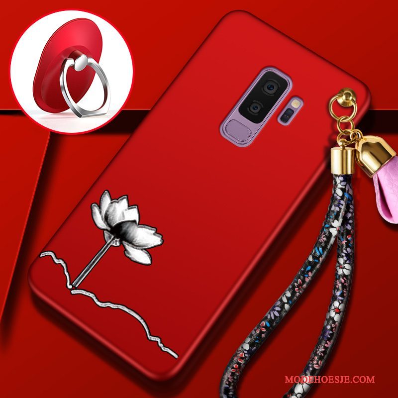 Hoesje Samsung Galaxy S9+ Zakken Anti-fall Rood, Hoes Samsung Galaxy S9+ Zacht Telefoon Schrobben