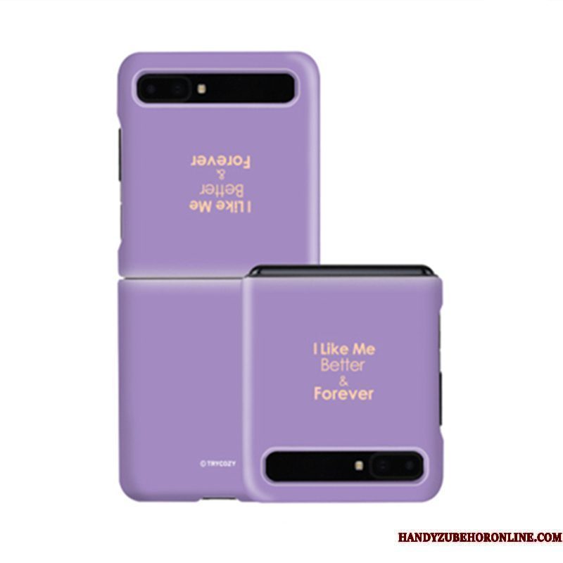 Hoesje Samsung Z Flip Bescherming Purper Rood, Hoes Samsung Z Flip Mini Eenvoudige