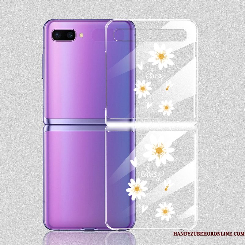 Hoesje Samsung Z Flip Mode Lovers Bloemen, Hoes Samsung Z Flip Bescherming Net Red Doorzichtig