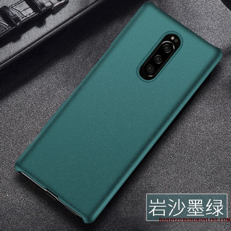 Hoesje Sony Xperia 1 Bescherming Schrobben Donkergroen, Hoes Sony Xperia 1 Hard Anti-fall