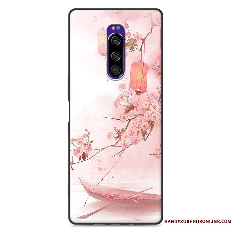 Hoesje Sony Xperia 1 Bescherming Wind Schrobben, Hoes Sony Xperia 1 Siliconen Chinese Stijltelefoon