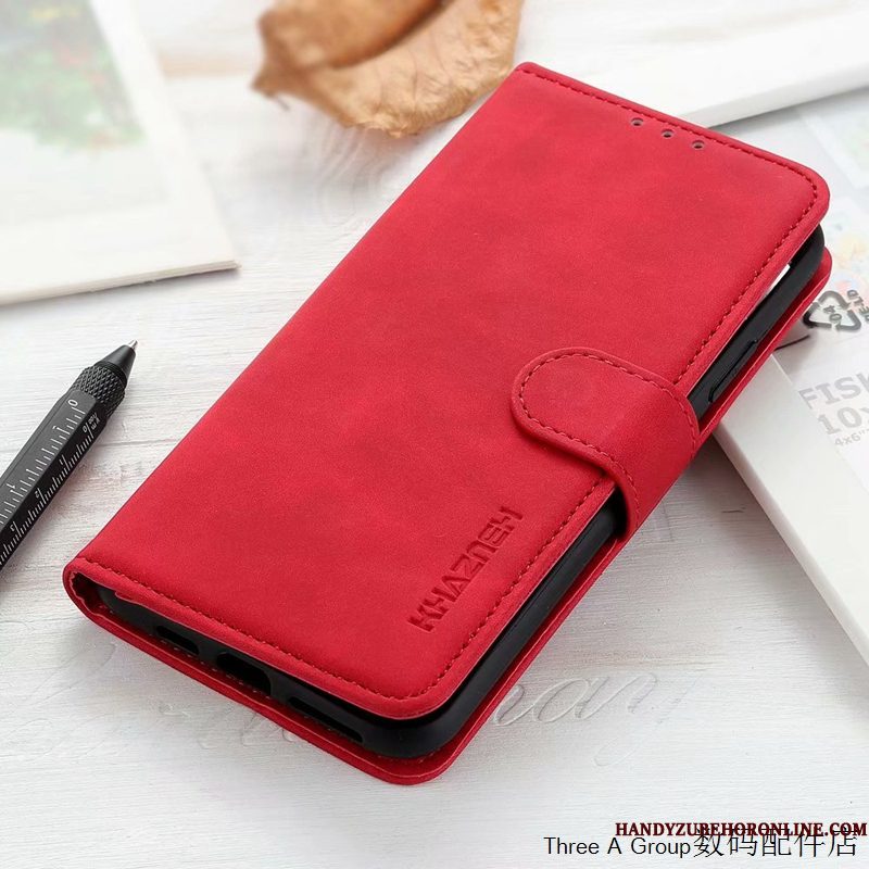 Hoesje Sony Xperia 1 Ii Vintage Rood Schrobben, Hoes Sony Xperia 1 Ii Leer Kaarttelefoon