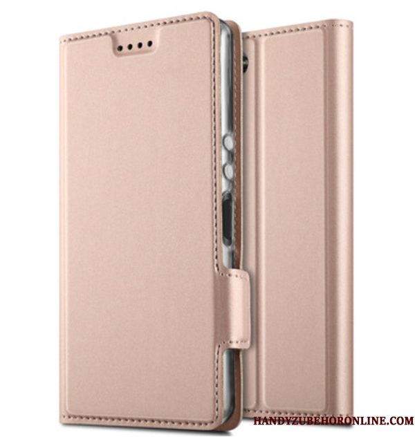 Hoesje Sony Xperia 1 Leer Roze Magnetisch, Hoes Sony Xperia 1 Folio Kaarttelefoon