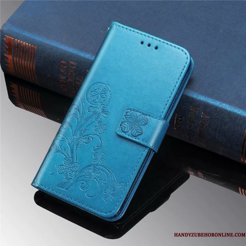Hoesje Sony Xperia 10 Leer Blauw Kaart, Hoes Sony Xperia 10 Folio Telefoon