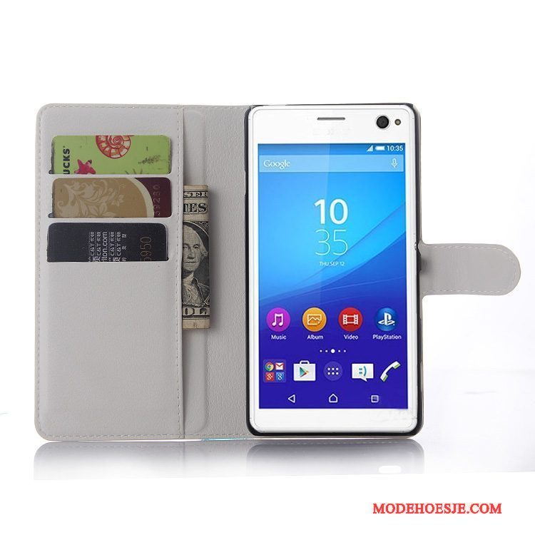 Hoesje Sony Xperia C4 Leer Grijstelefoon, Hoes Sony Xperia C4 Bescherming