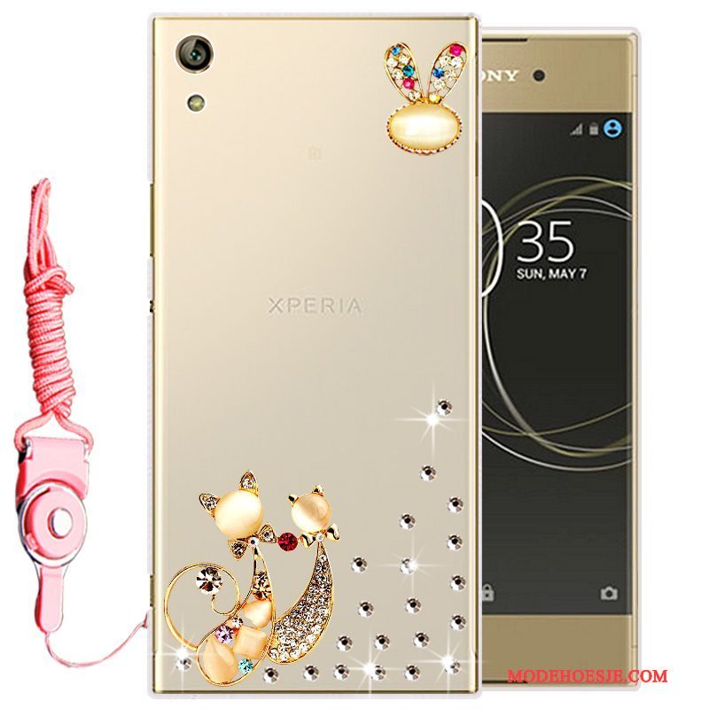 Hoesje Sony Xperia L1 Siliconen Telefoon Goud, Hoes Sony Xperia L1 Zacht