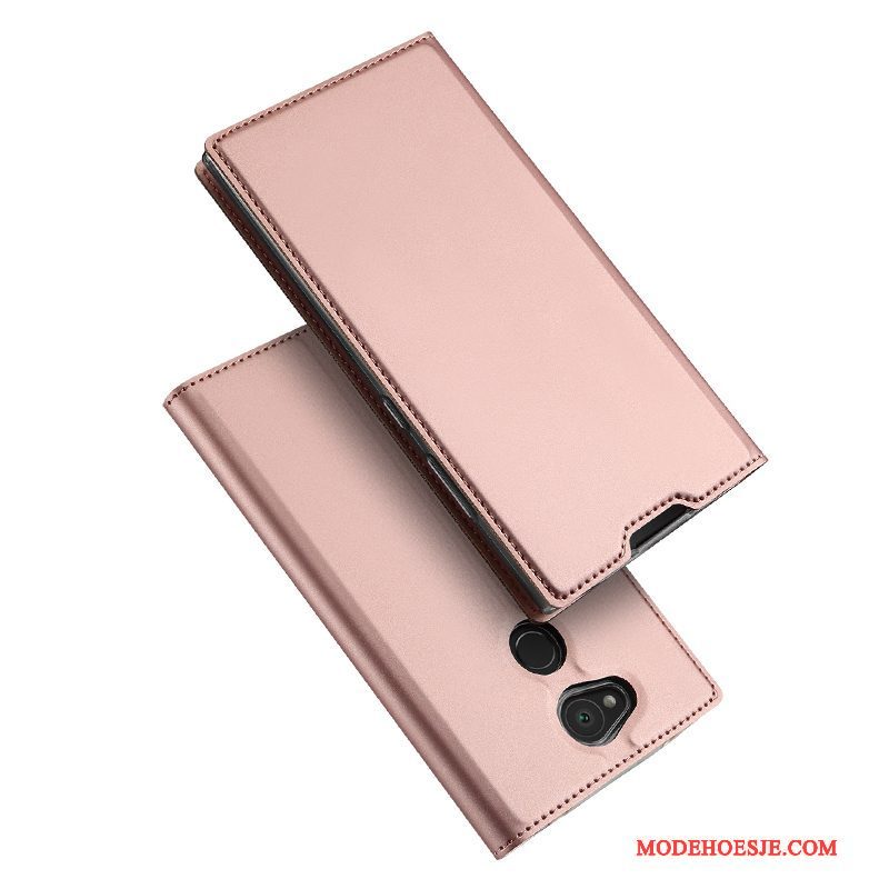 Hoesje Sony Xperia L2 Ondersteuning Anti-fall Kaart, Hoes Sony Xperia L2 Zakken Roze