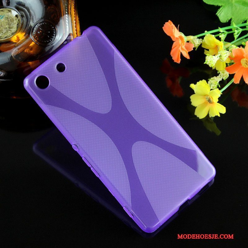 Hoesje Sony Xperia M5 Dual Zacht Purper Antislip, Hoes Sony Xperia M5 Dual