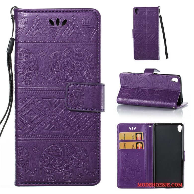 Hoesje Sony Xperia Xa Folio Purper Anti-fall, Hoes Sony Xperia Xa Zacht Telefoon