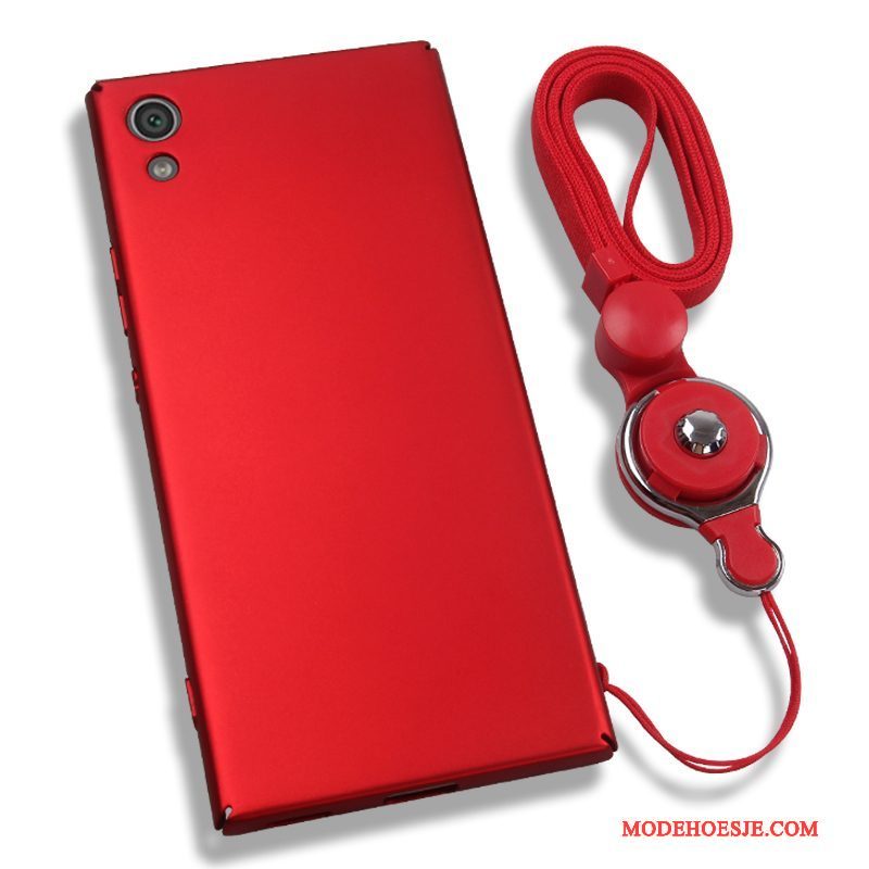 Hoesje Sony Xperia Xa1 Bescherming Rood Hanger, Hoes Sony Xperia Xa1 Telefoon