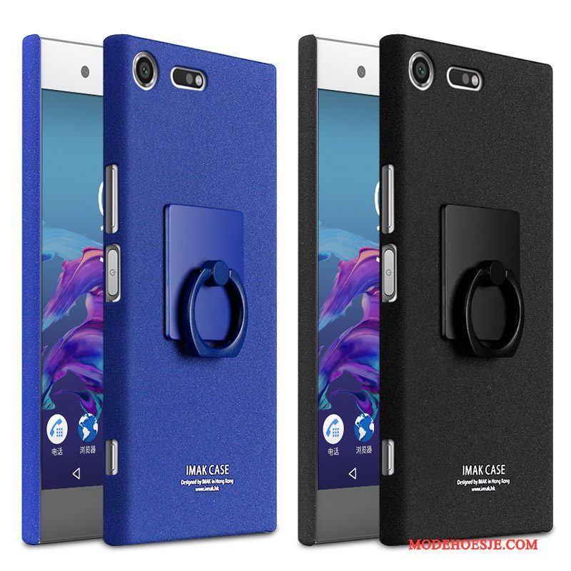 Hoesje Sony Xperia Xz Premium Bescherming Blauw Zwart, Hoes Sony Xperia Xz Premium Schrobbentelefoon