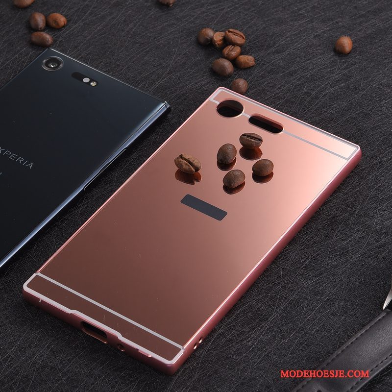 Hoesje Sony Xperia Xz Premium Metaal Rozetelefoon, Hoes Sony Xperia Xz Premium Bescherming Omlijsting Anti-fall