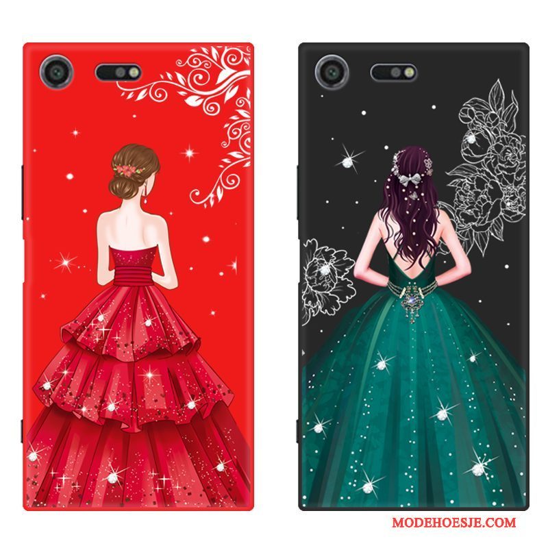 Hoesje Sony Xperia Xz Premium Siliconen Rood Schrobben, Hoes Sony Xperia Xz Premium Zacht Telefoon