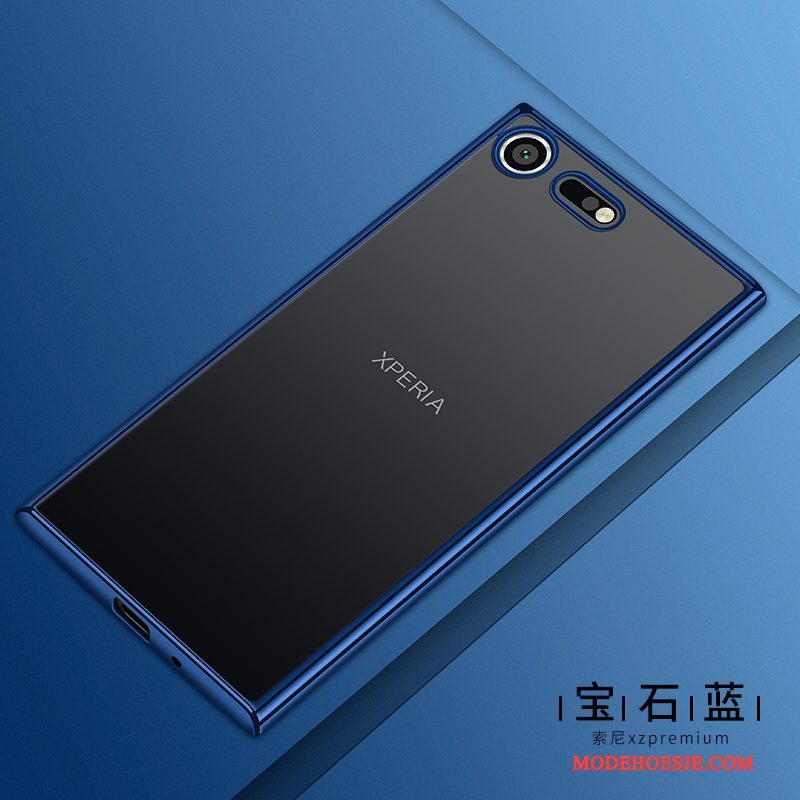 Hoesje Sony Xperia Xz Premium Zacht Doorzichtig Blauw, Hoes Sony Xperia Xz Premium Bescherming Telefoon Anti-fall