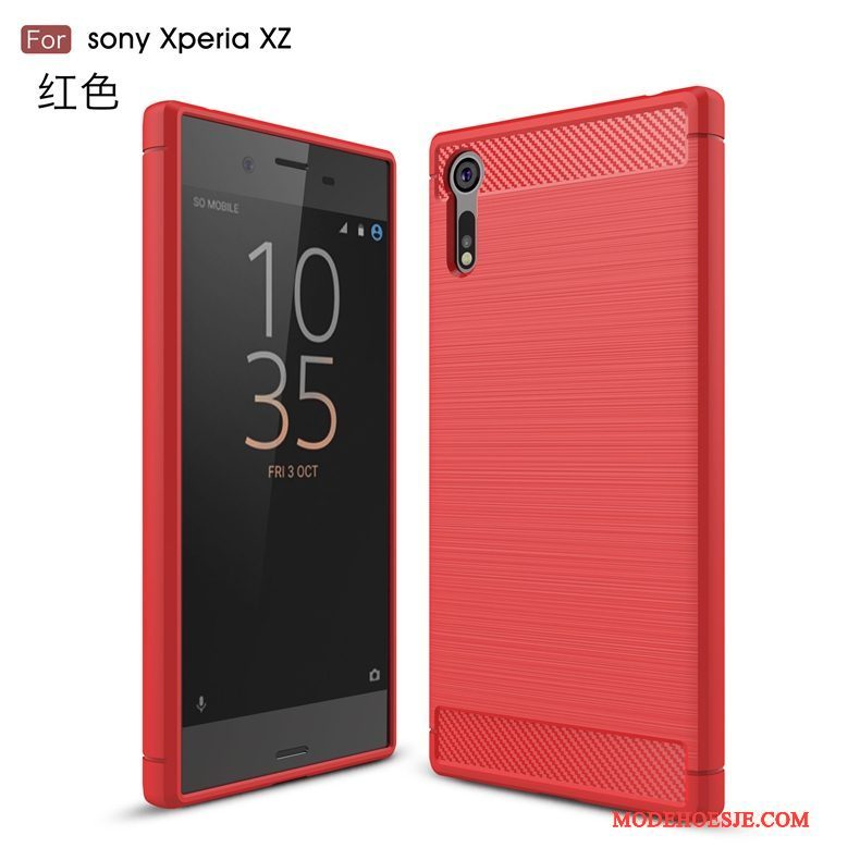 Hoesje Sony Xperia Xz Rood Trend, Hoes Sony Xperia Xz Fibertelefoon