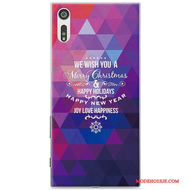 Hoesje Sony Xperia Xz Spotprent Purper Hard, Hoes Sony Xperia Xz Geschilderd Telefoon