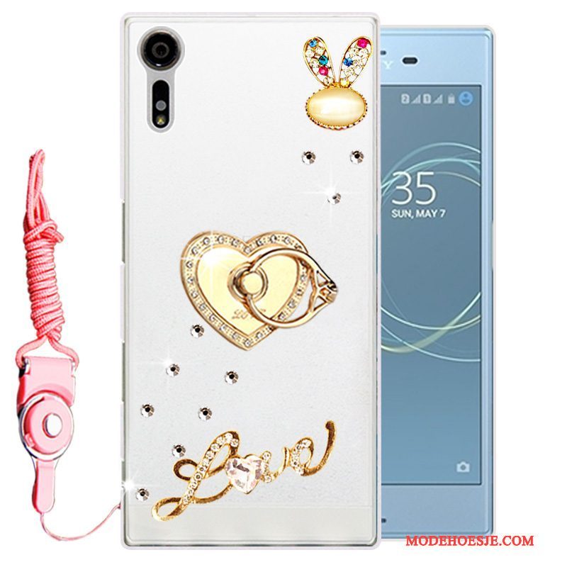 Hoesje Sony Xperia Xz Strass Telefoon Goud, Hoes Sony Xperia Xz Zacht