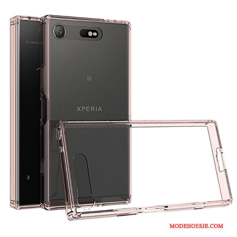 Hoesje Sony Xperia Xz1 Compact Bescherming Telefoon Roze, Hoes Sony Xperia Xz1 Compact Doorzichtig