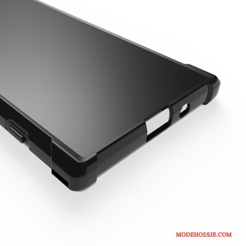 Hoesje Sony Xperia Xz1 Zakken Telefoon Zwart, Hoes Sony Xperia Xz1 Bescherming Anti-fall Schrobben