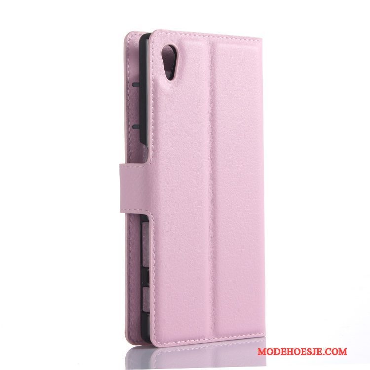 Hoesje Sony Xperia Z5 Portemonnee Rozetelefoon, Hoes Sony Xperia Z5 Leer