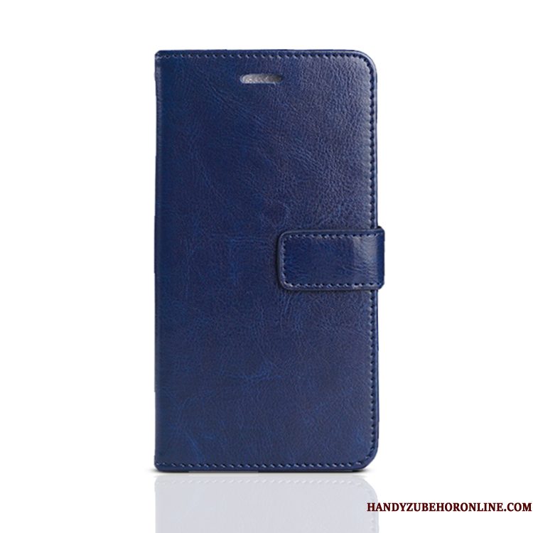 Hoesje Xiaomi Mi 10 Folio Donkerblauw Anti-fall, Hoes Xiaomi Mi 10 Leer Mini Eenvoudige