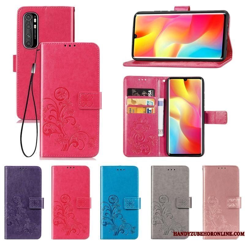 Hoesje Xiaomi Mi Note 10 Lite Leer Rood Jeugd, Hoes Xiaomi Mi Note 10 Lite Folio Telefoon Lucky