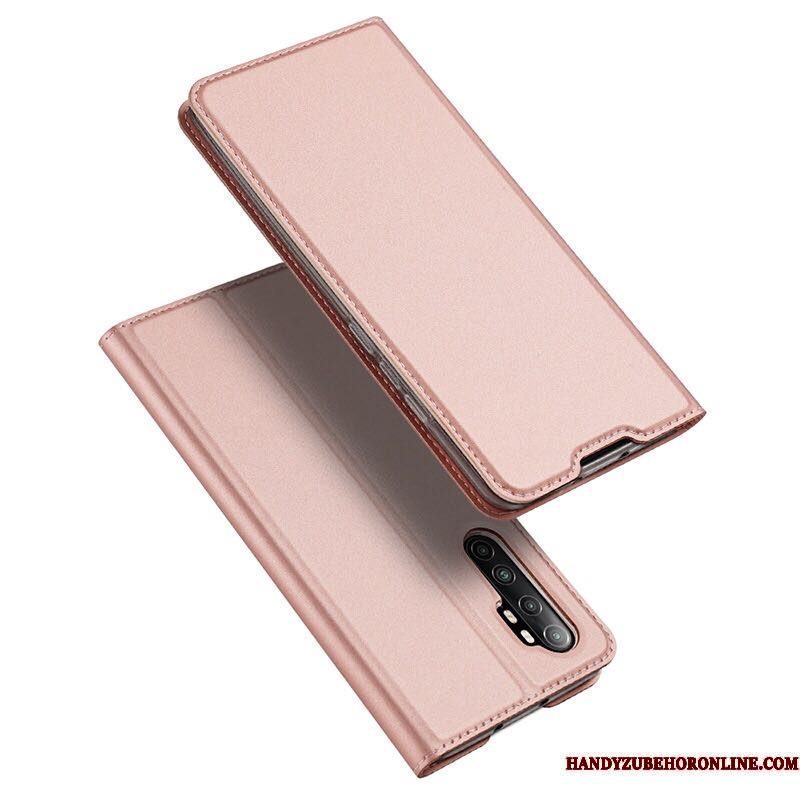 Hoesje Xiaomi Mi Note 10 Lite Leer Roze Bedrijf, Hoes Xiaomi Mi Note 10 Lite Minitelefoon