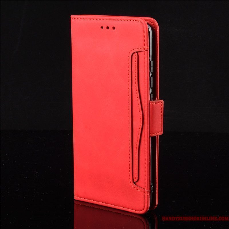 Hoesje Xiaomi Mi Note 10 Lite Leer Telefoon Jeugd, Hoes Xiaomi Mi Note 10 Lite Portemonnee Rood Mini